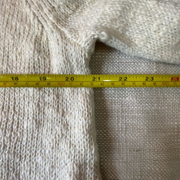 Style & Co.Woman Ivory Lace Hem Metallic Thread Cotton Blend Party Sweater-Sz-2X - Picture 15 of 16